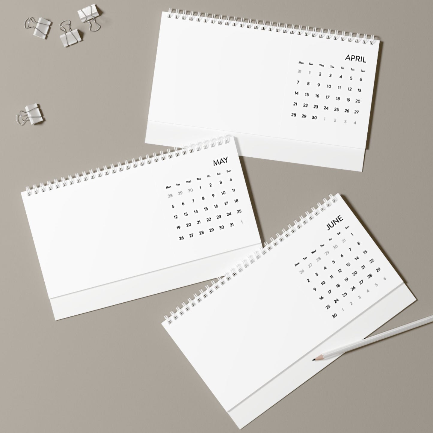 2025 Desk Calendar, Minimalist Yearly Planner, Modern Office Decor, Gift for Productivity Lovers, Stylish Month Grid Calendar