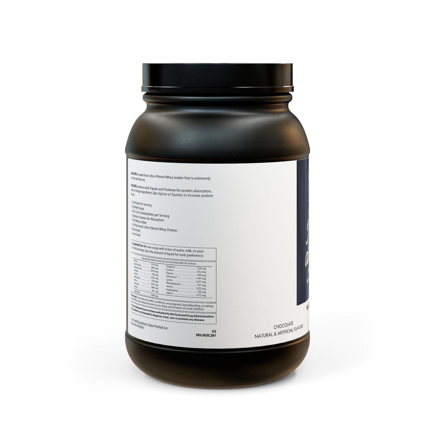 Whey Isolate Protein Supplement (907g, 2lb)