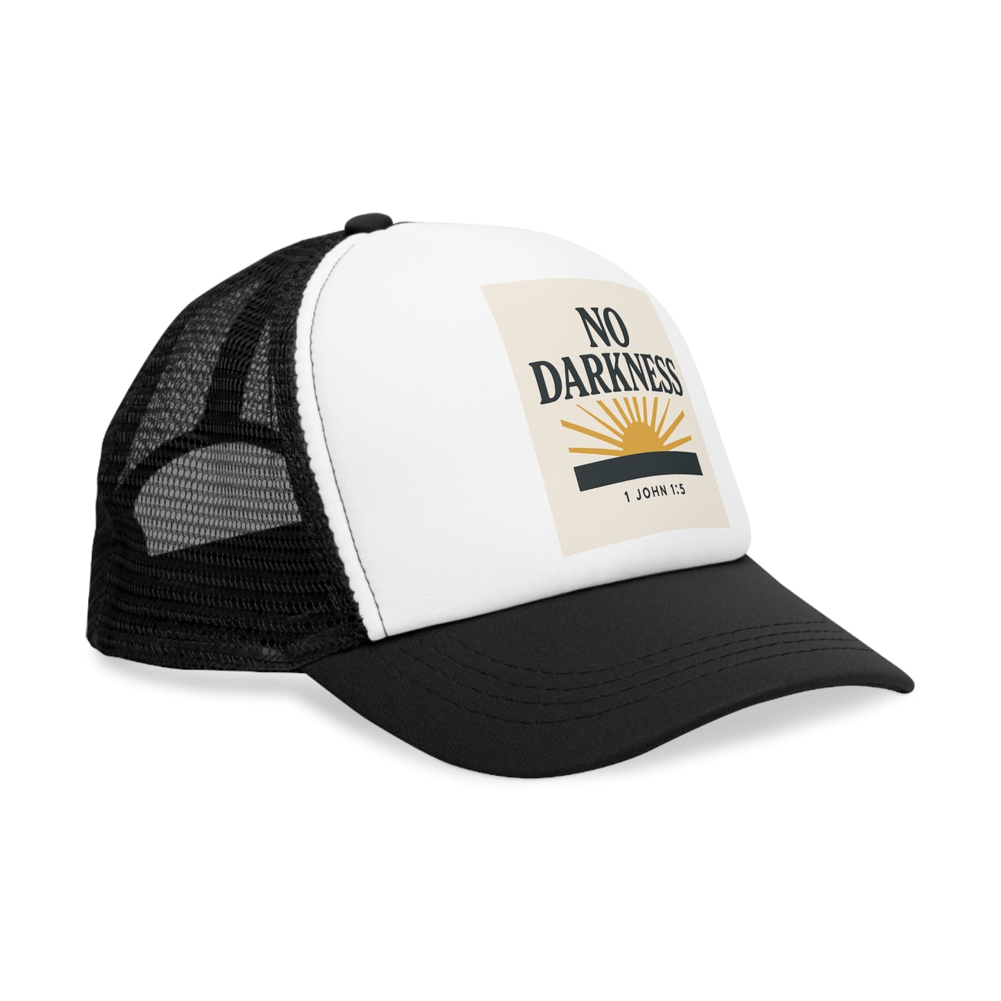 Inspirational Mesh Cap with "No Darkness" Design - Perfect for Faith-Based Gifts, Outdoor Adventures, and Everyday Wear