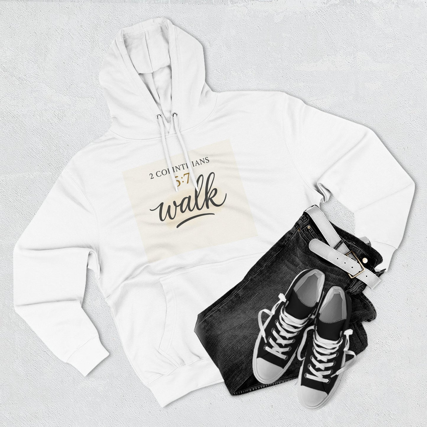 Inspirational Faith Hoodie | Walk by Faith Fleece | Cozy Religious Apparel | Perfect Gift for Christians | Hoodie for Everyday Wear