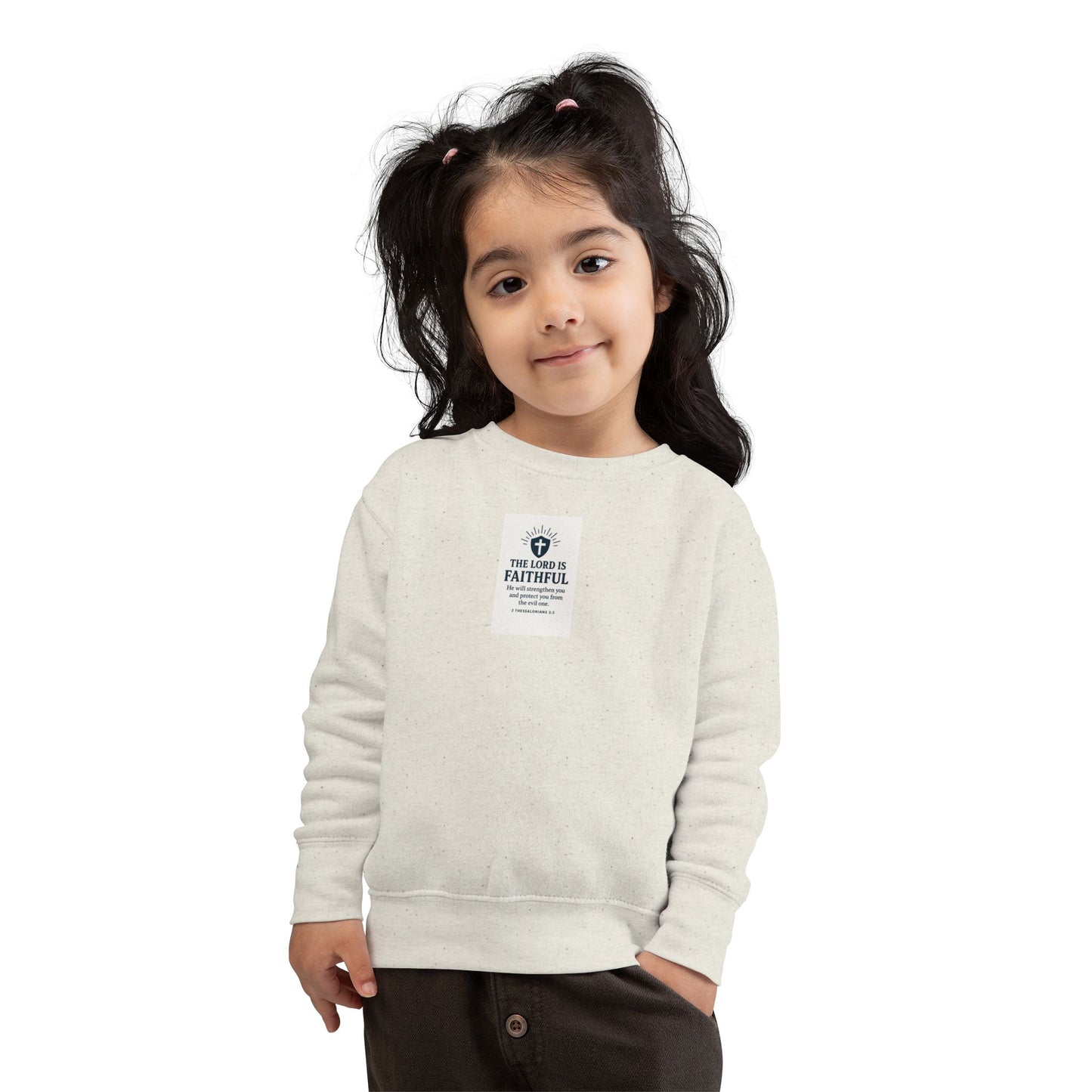 Faithful Toddler Sweatshirt - Cute Christian Gift, Cozy Religious Kids Apparel, Inspirational Family Daywear, Toddler Faith Sweatshirt