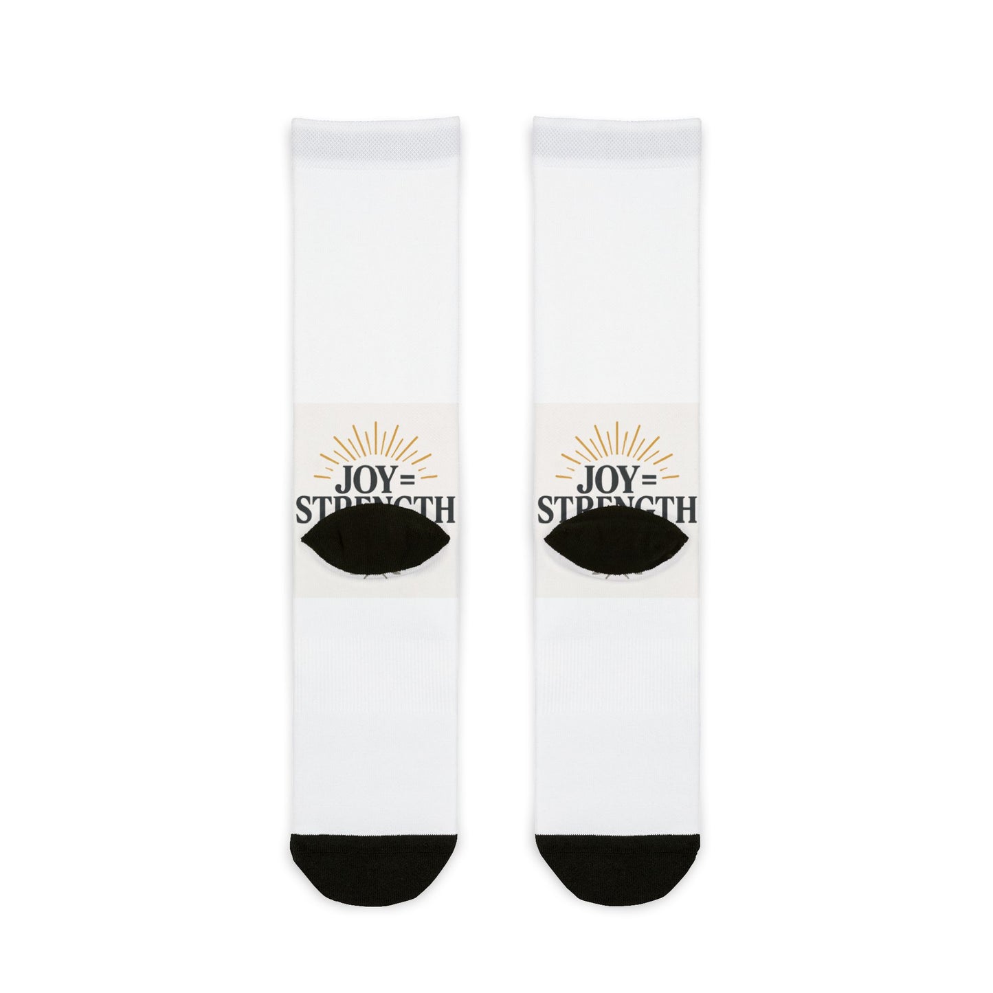 Joy and Strength Inspirational Crew Socks, Motivational Footwear, Gift for Fitness Lovers, Wellness Reminder Socks, Everyday Comfort Socks