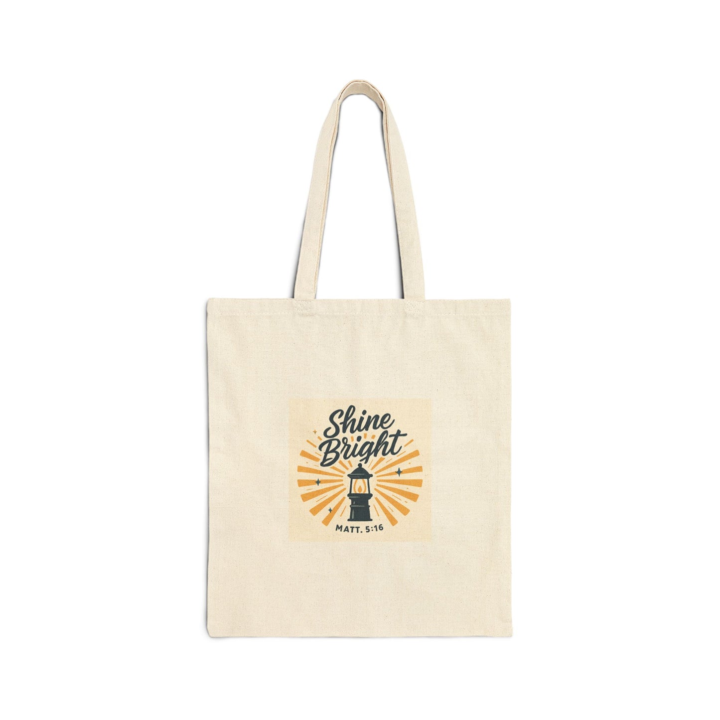 Shine Bright Cotton Canvas Tote Bag, Eco-Friendly Grocery Tote, Inspirational Gift, Reusable Shopping Bag, Beach Bag, Cute Handbag