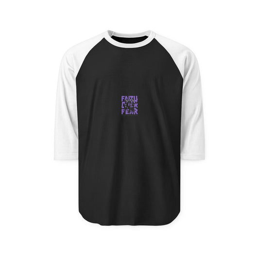 Motivational Unisex Raglan Shirt with 'Faith Over Fear' Design