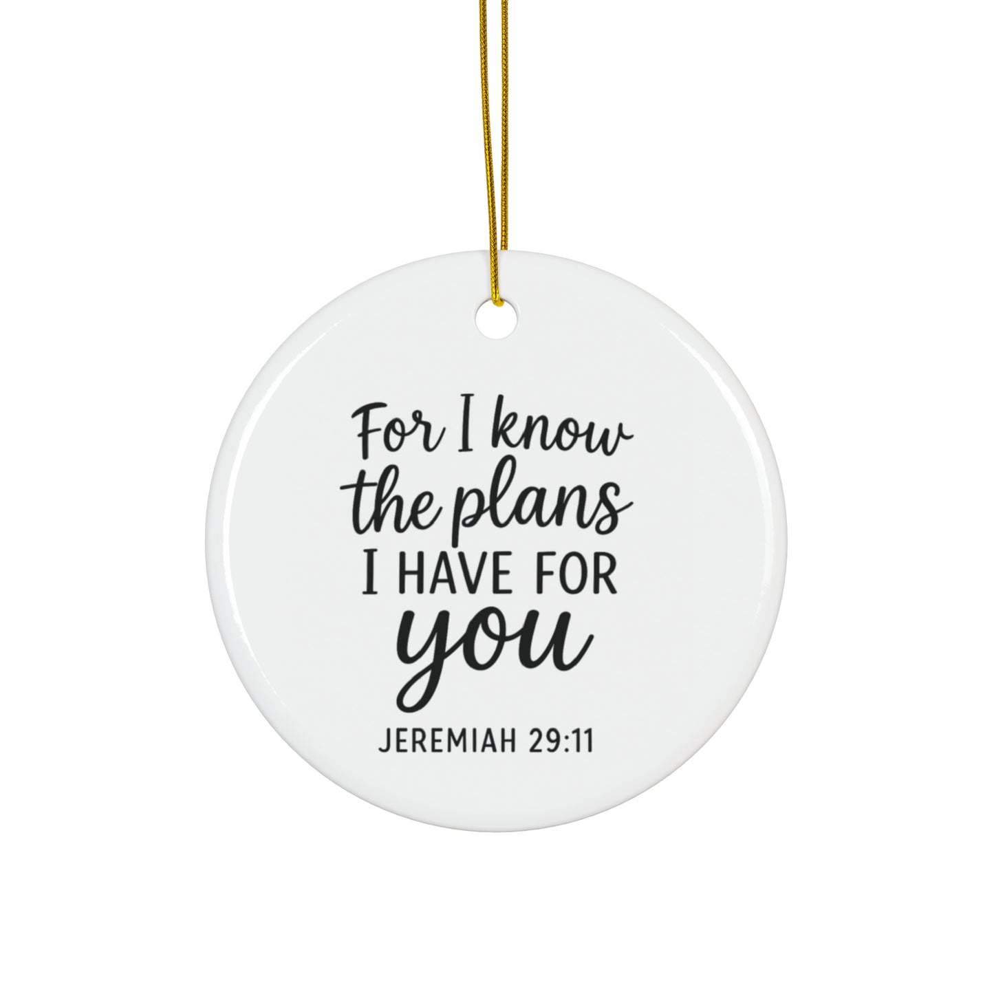 Ceramic Faith-Based Ornament, Inspirational Gift, Religious Home Decor, Year-Round Keepsake, Scripture Art