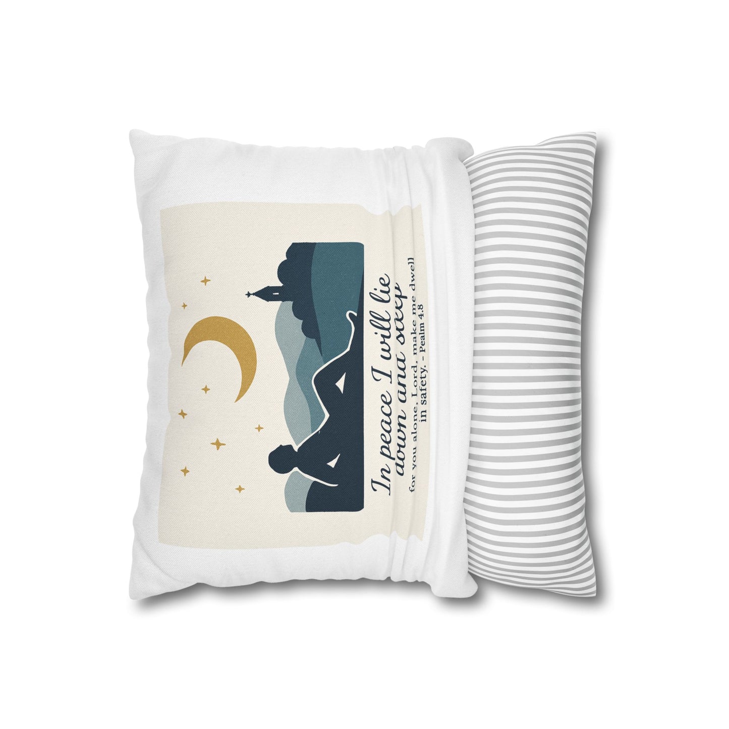 Peaceful Psalm Pillowcase, Spiritual Decor, Inspirational Gift, Cozy Home Accent, Relaxation, Bedtime Decor