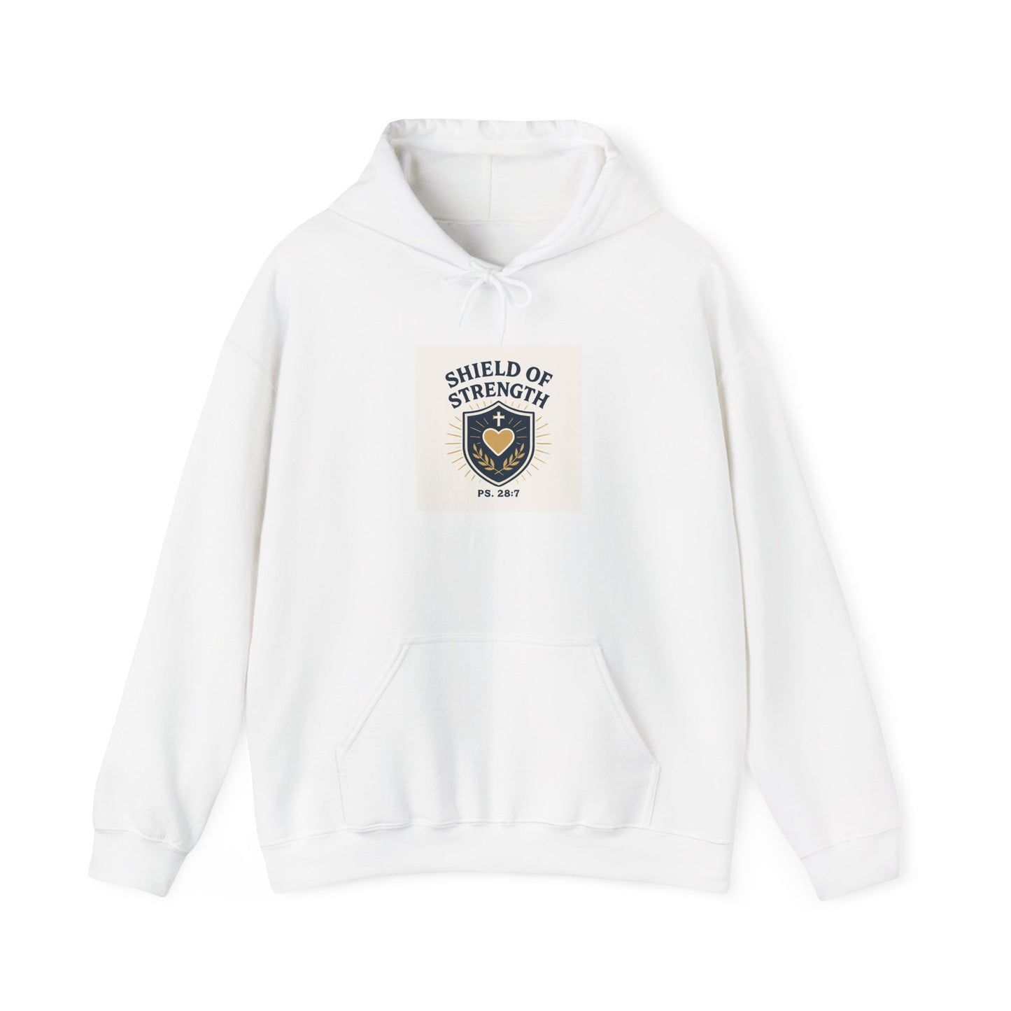 Shield of Strength Hoodie - Cozy Unisex Sweatshirt for Inspiration, Everyday Wear, Fitness, Gifts