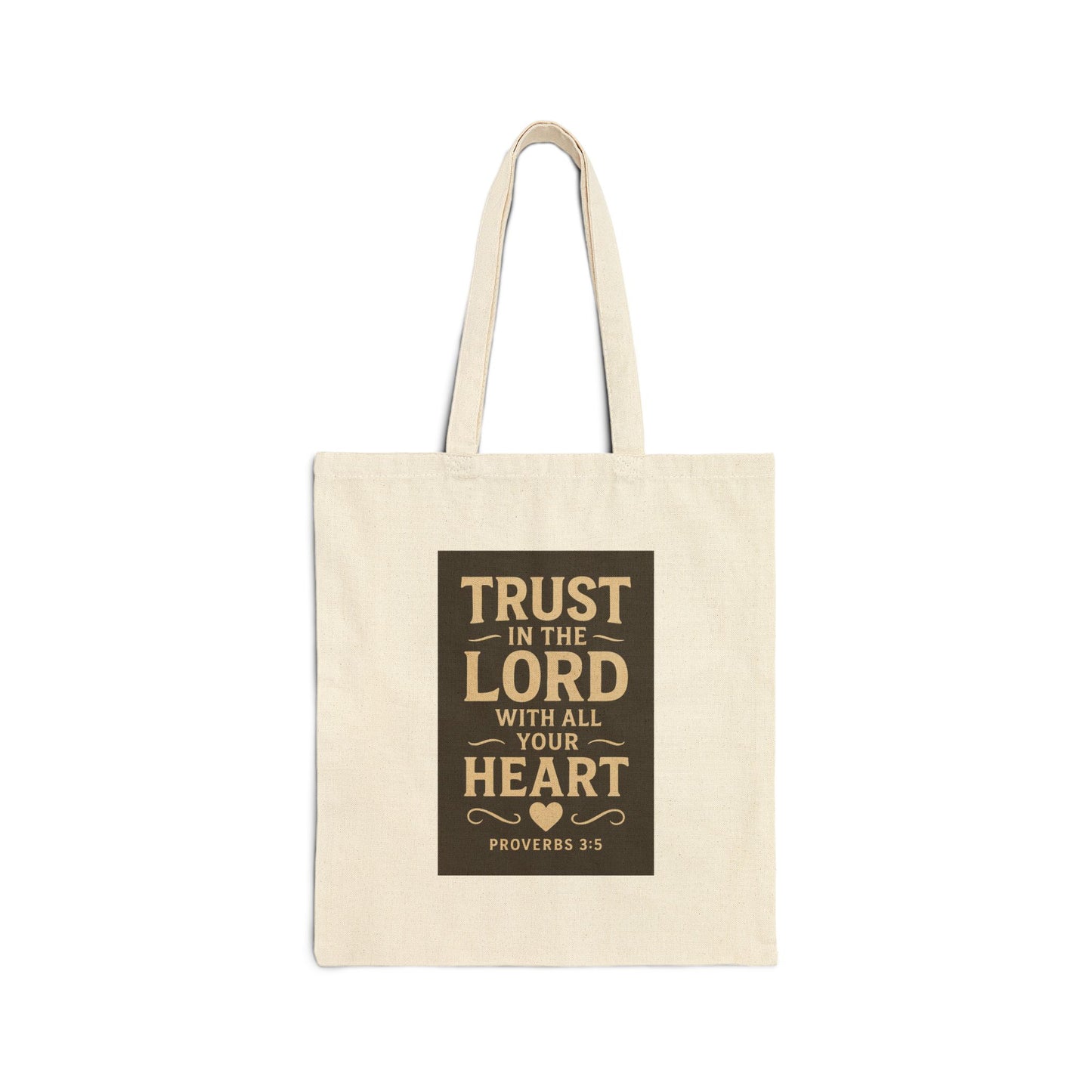 Inspirational Cotton Canvas Tote Bag - Bible Verse, Trust in the Lord, Eco-Friendly Shopping, Faithful Gift, Religious Tote