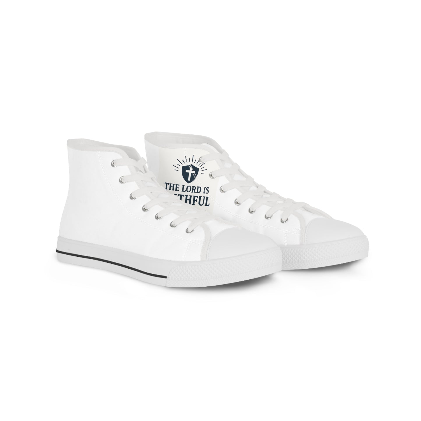Faithful High Top Sneakers, Casual Women's Footwear, Christian Gift Shoes, Stylish Street Sneakers, Unique Religious Sneakers