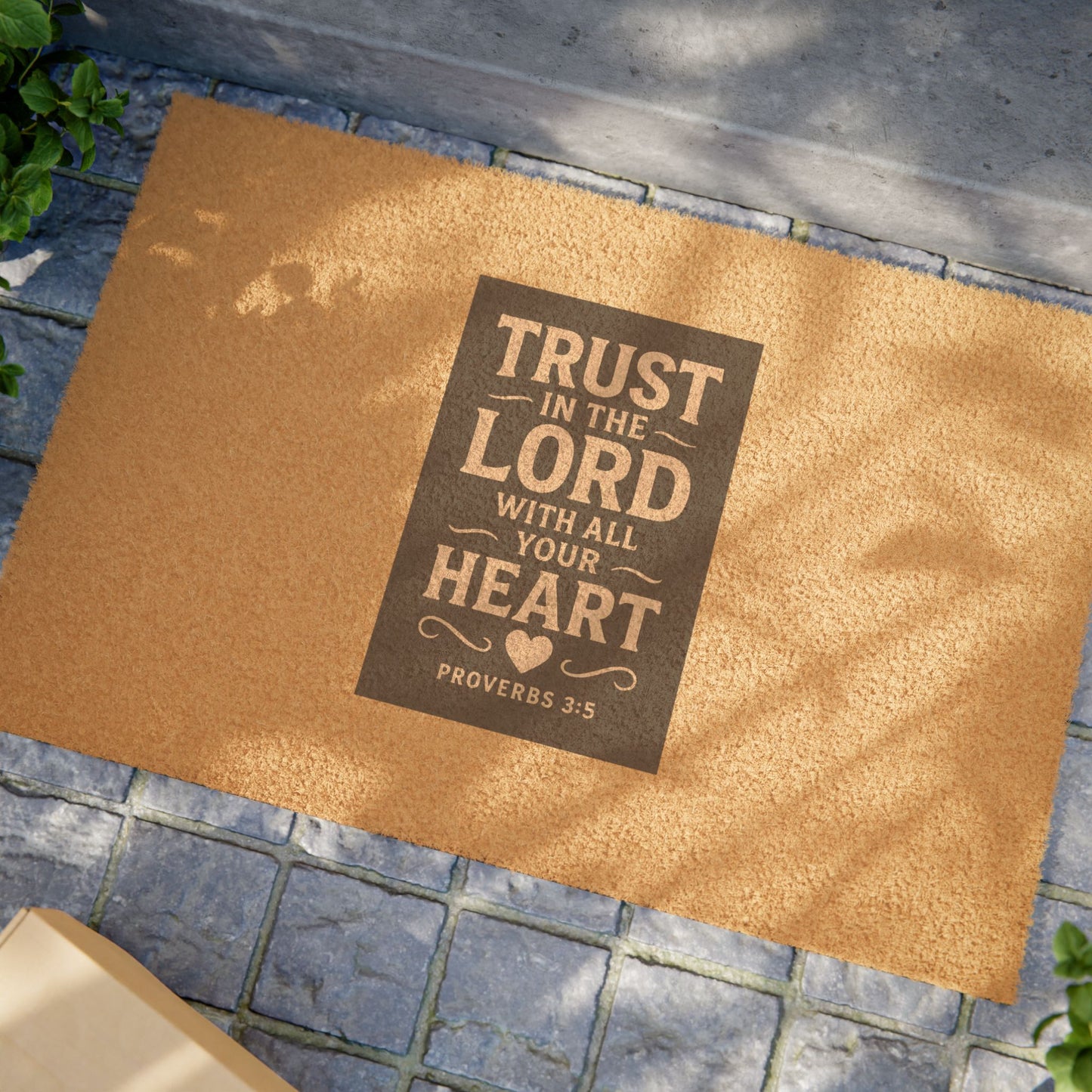 Inspirational Doormat - Trust in the Lord with All Your Heart | Front Porch Decor, Home Blessings, Christian Gifts, Housewarming