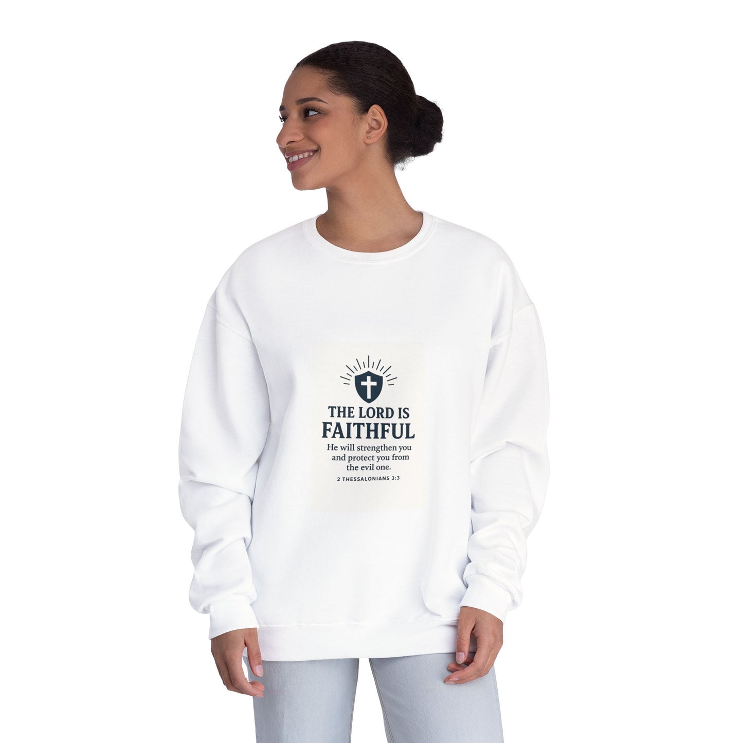 Faithful Lord Crewneck Sweatshirt | Inspirational Gift for Christians, Cozy Bible Verse Apparel, Perfect for Church and Everyday Wear