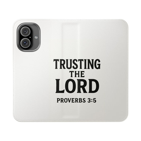 Proverbs 3:5 Inspirational Flip Case, Trusting the Lord Phone Wallet, Christian Gift, Bible Verse Phone Cover, Spiritual Accessory