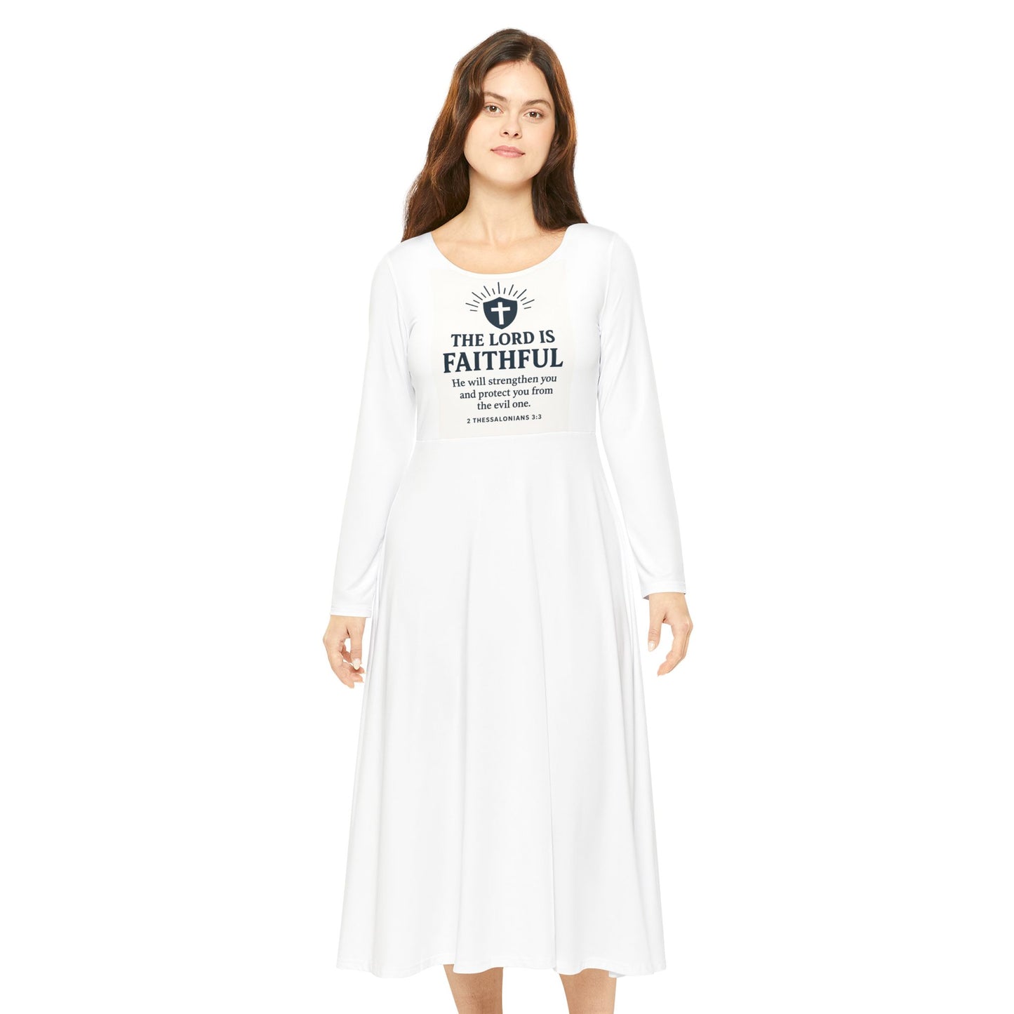 Faithful Dance Dress, Long Sleeve Dress, Cotton Dancewear, Inspiring Christian Dress, Modest Dance Attire, Church Dress