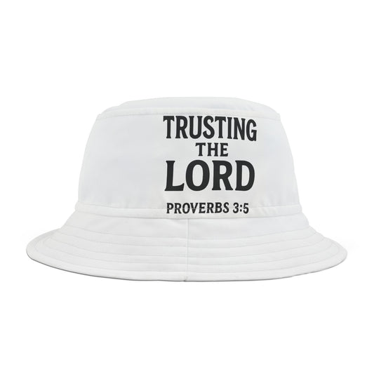Christian Proverbs Bucket Hat, Trusting the Lord AOP Hat for Summer, Gift for Believers, Outdoor Sun Hat, Religious Accessories