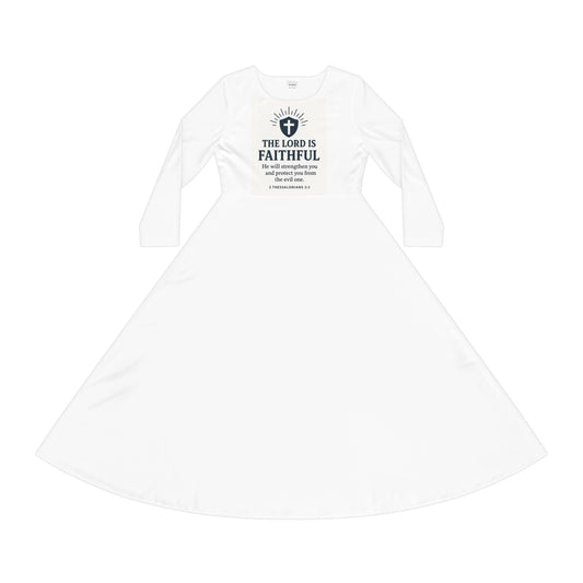 Faithful Dance Dress, Long Sleeve Dress, Cotton Dancewear, Inspiring Christian Dress, Modest Dance Attire, Church Dress