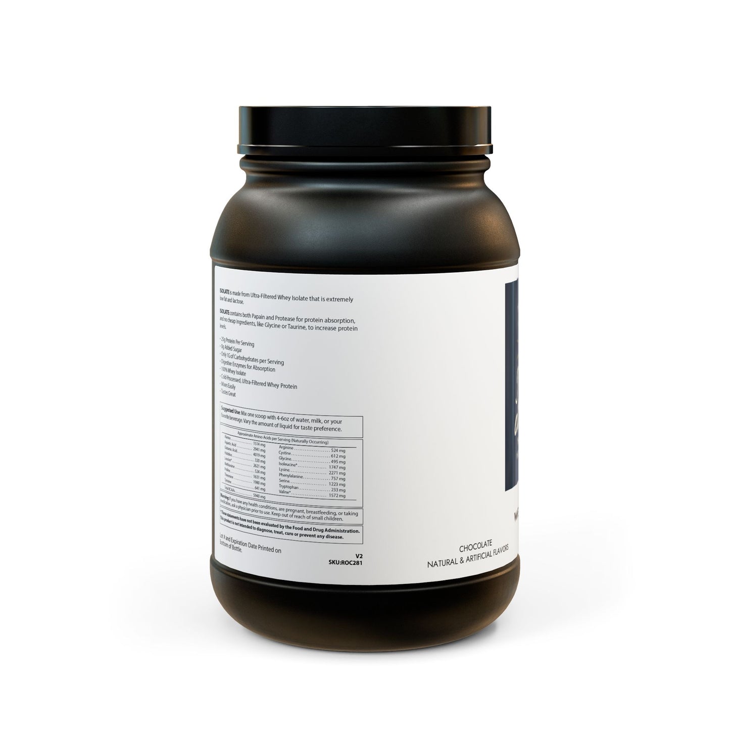 Whey Isolate Protein Supplement (907g, 2lb)