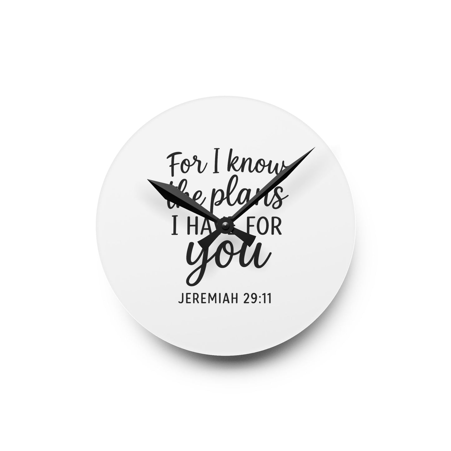 Inspirational Acrylic Wall Clock – Modern Home Decor, Unique Gift, Motivational Wall Art, Jeremiah 29:11, Gift for Her, Birthday Decor