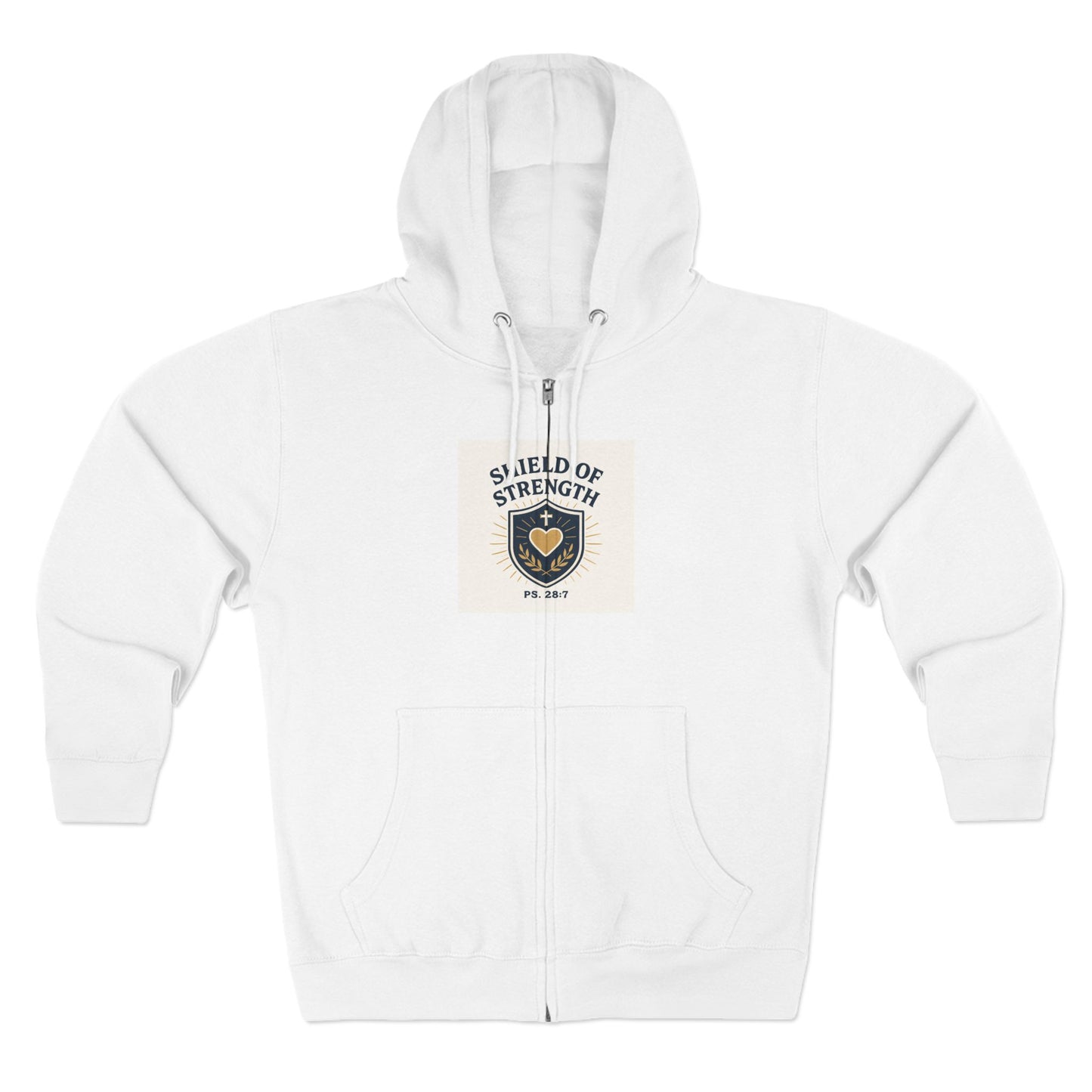 Unisex Zip Hoodie - Shield of Strength, Cozy Layer for Celebrations, Gift for Him/Her, Casual Wear, Fitness Hoodie