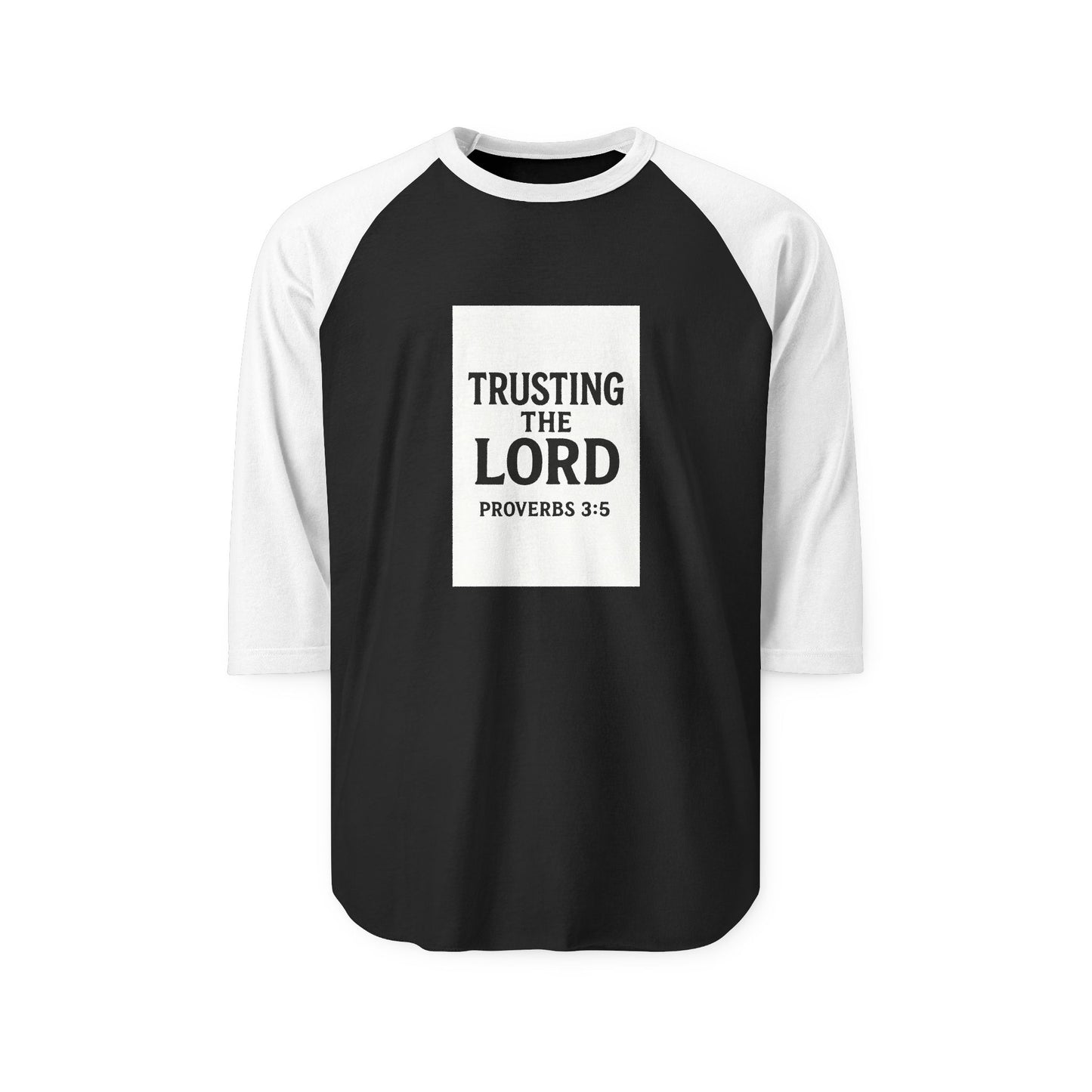 Faith-Inspired Unisex Raglan Shirt | Trusting the Lord Apparel, Biblical Gift, Christian T-Shirt, Casual Faith Wear, Proverbs 3:5