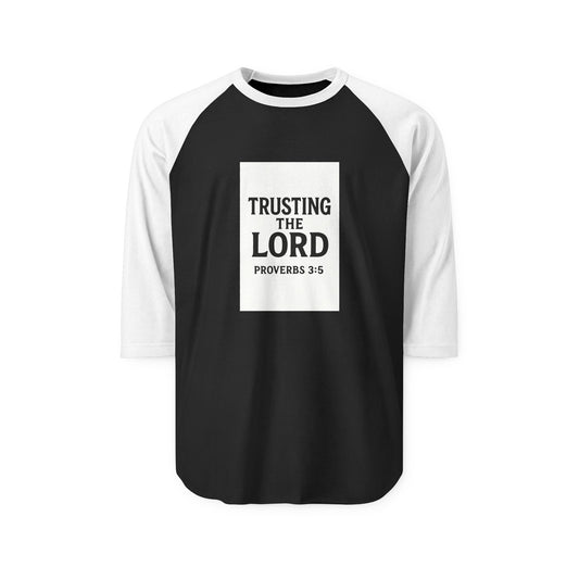 Faith-Inspired Unisex Raglan Shirt | Trusting the Lord Apparel, Biblical Gift, Christian T-Shirt, Casual Faith Wear, Proverbs 3:5