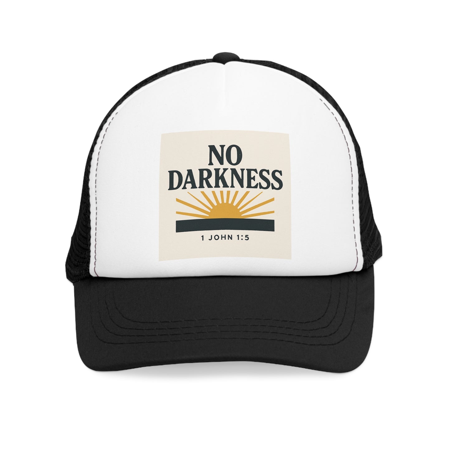 Inspirational Mesh Cap with "No Darkness" Design - Perfect for Faith-Based Gifts, Outdoor Adventures, and Everyday Wear