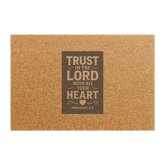 Inspirational Doormat - Trust in the Lord with All Your Heart | Front Porch Decor, Home Blessings, Christian Gifts, Housewarming