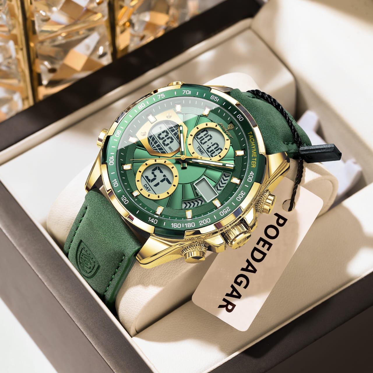 ♨️🔥 NEW IN 🔥♨️  🔥POEDAGAR DUAL TIME  GENTS WATCH  E108🔥