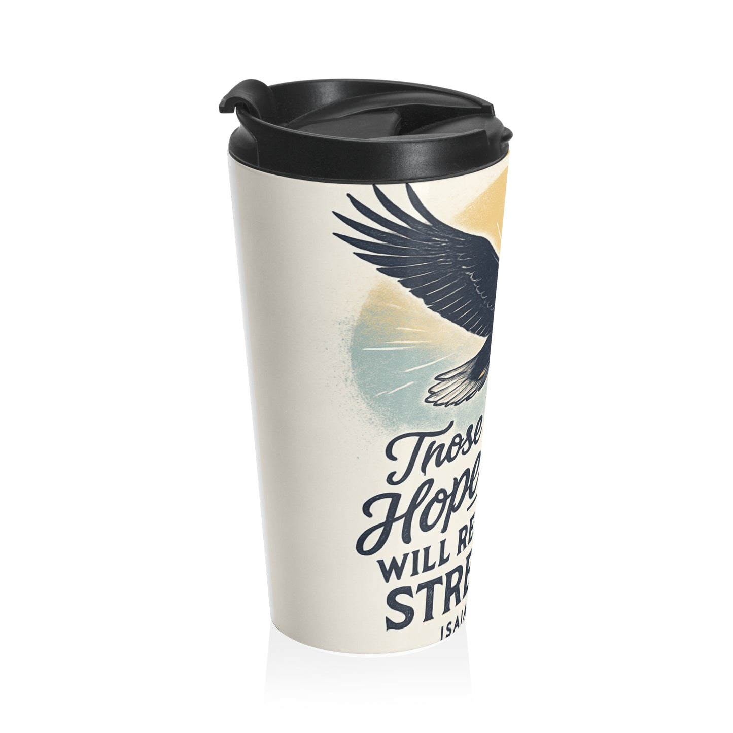 Inspirational Stainless Steel Travel Mug, Motivational Coffee Cup, Bible Verse Tumbler, Gift for Her, Religious Mug