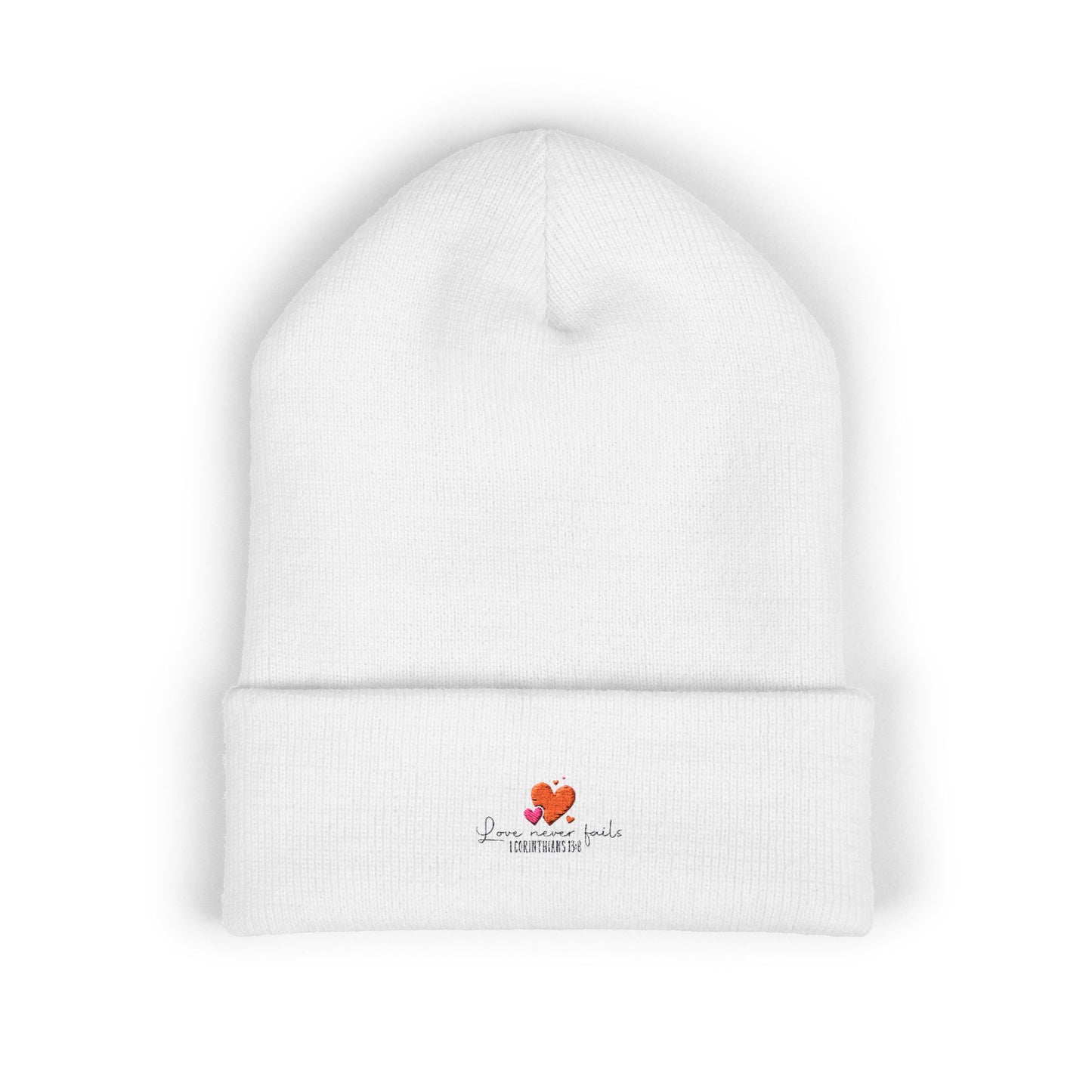 Embroidered Heart Beanie - Cozy Winter Accessory