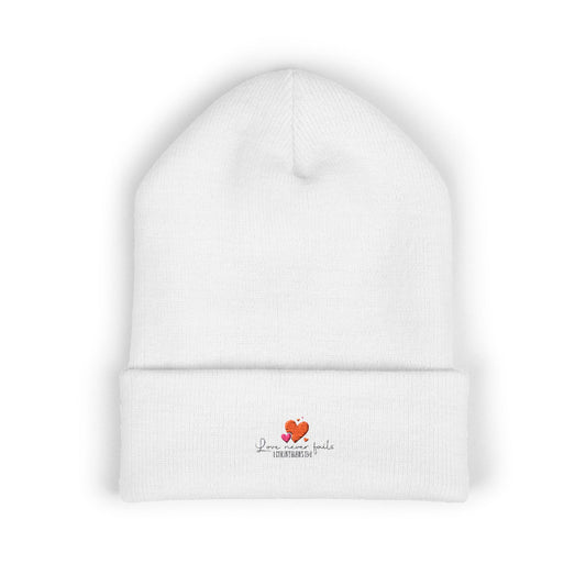 Embroidered Heart Beanie - Cozy Winter Accessory