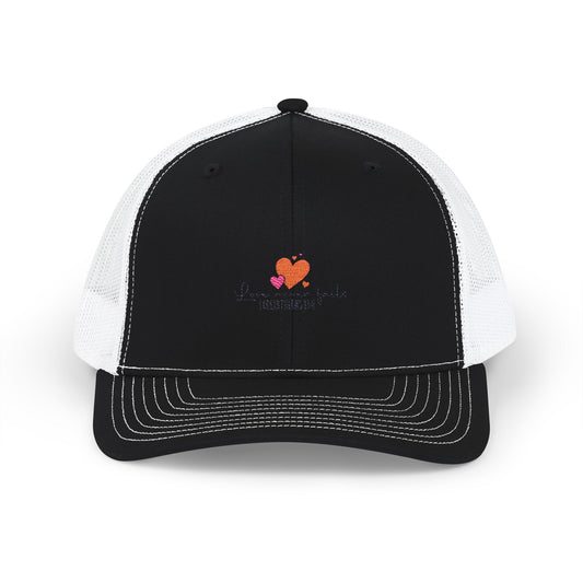Heartfelt Snapback Trucker Cap - Embroidered Love Design