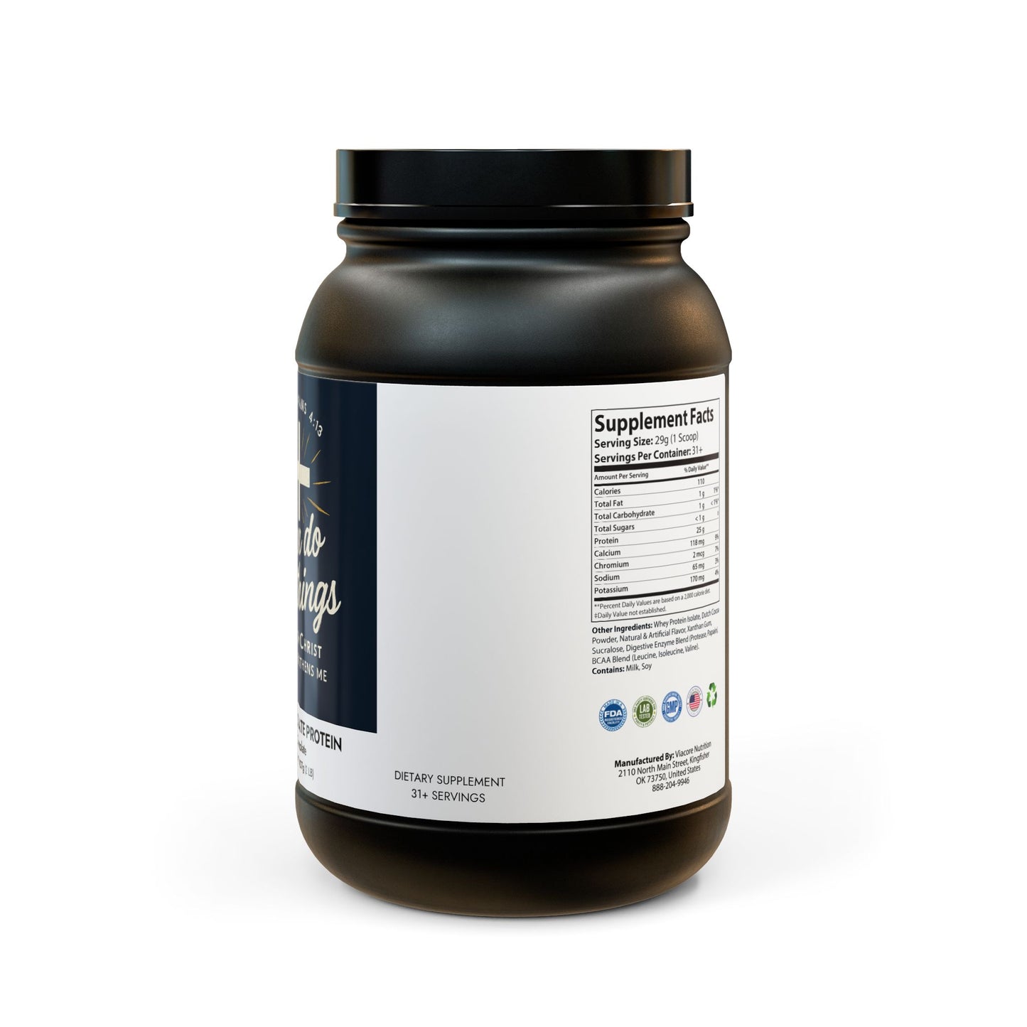 Whey Isolate Protein Supplement (907g, 2lb)