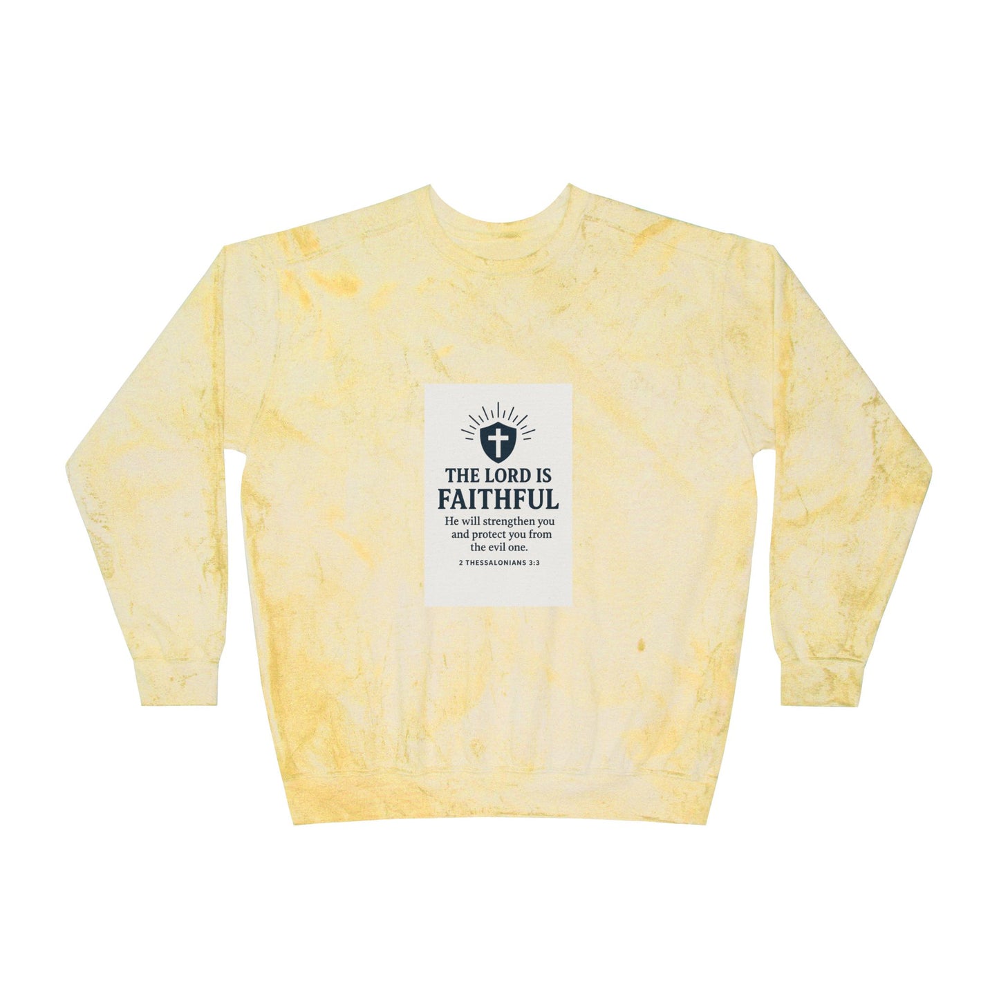 Faithful Color Blast Crewneck Sweatshirt - Inspirational Gift, Cozy Apparel, Unisex Style, Religious Wear, Joyful Fashion