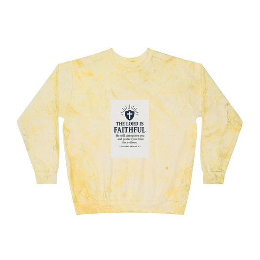 Faithful Color Blast Crewneck Sweatshirt - Inspirational Gift, Cozy Apparel, Unisex Style, Religious Wear, Joyful Fashion