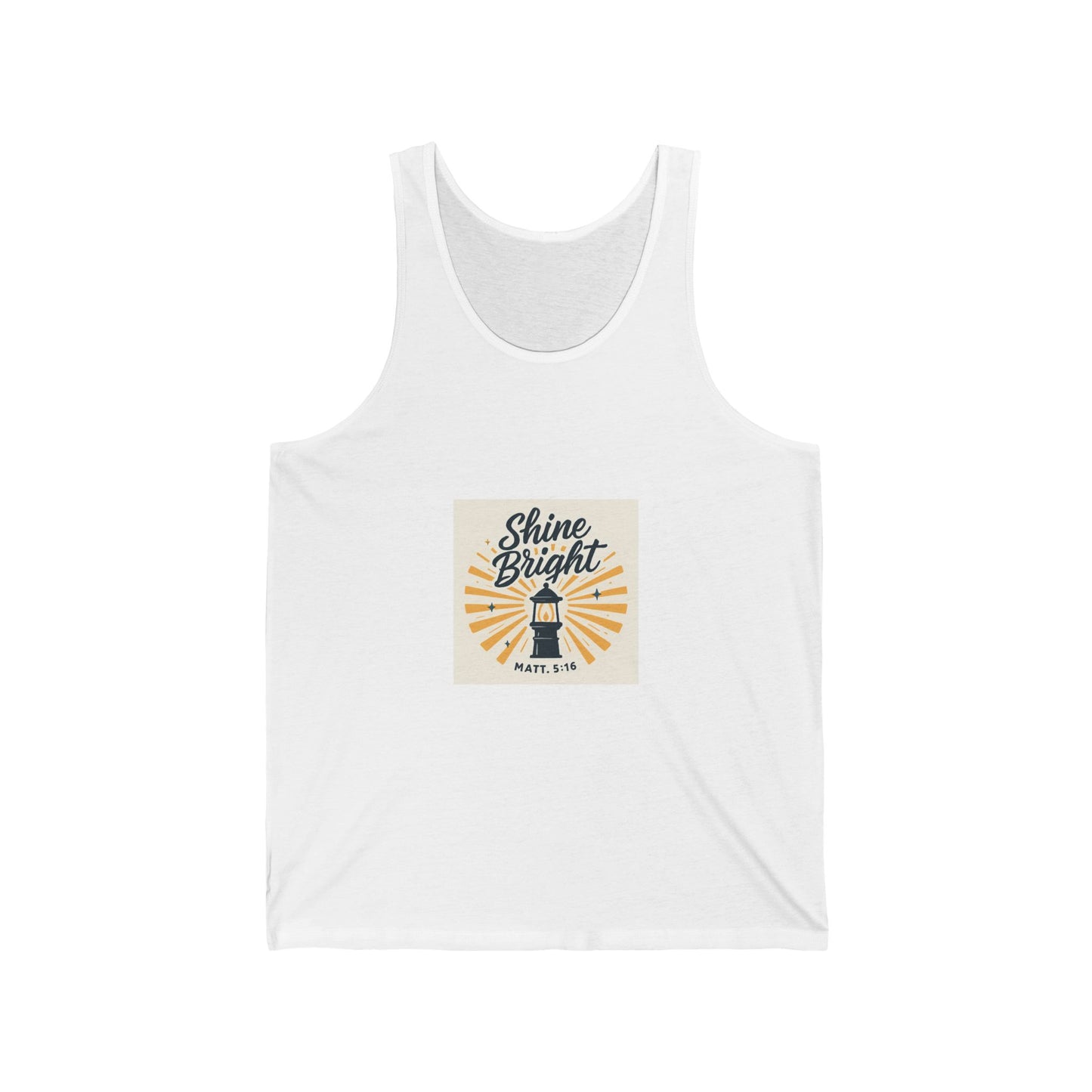 Shine Bright Unisex Jersey Tank - Summer Vibe, Trendy Apparel for Festivals, Beach Days, and Everyday Comfort, Perfect Gift for Friends