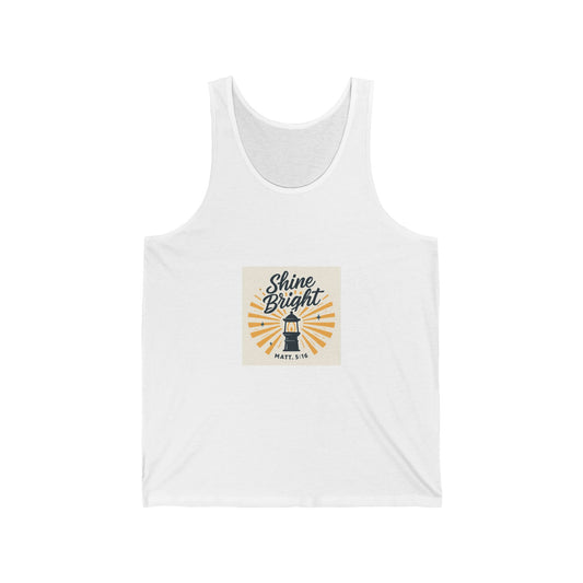 Shine Bright Unisex Jersey Tank - Summer Vibe, Trendy Apparel for Festivals, Beach Days, and Everyday Comfort, Perfect Gift for Friends