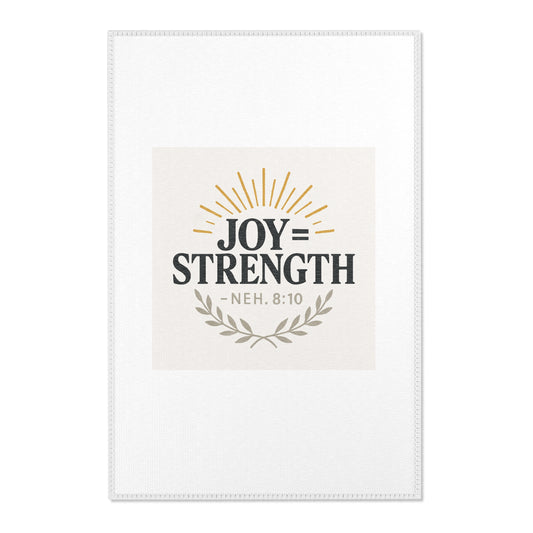 Joyful Strength Area Rug - Inspiring Home Decor for Living Room, Office, or Entryway, Motivational Quotes, Gift Idea