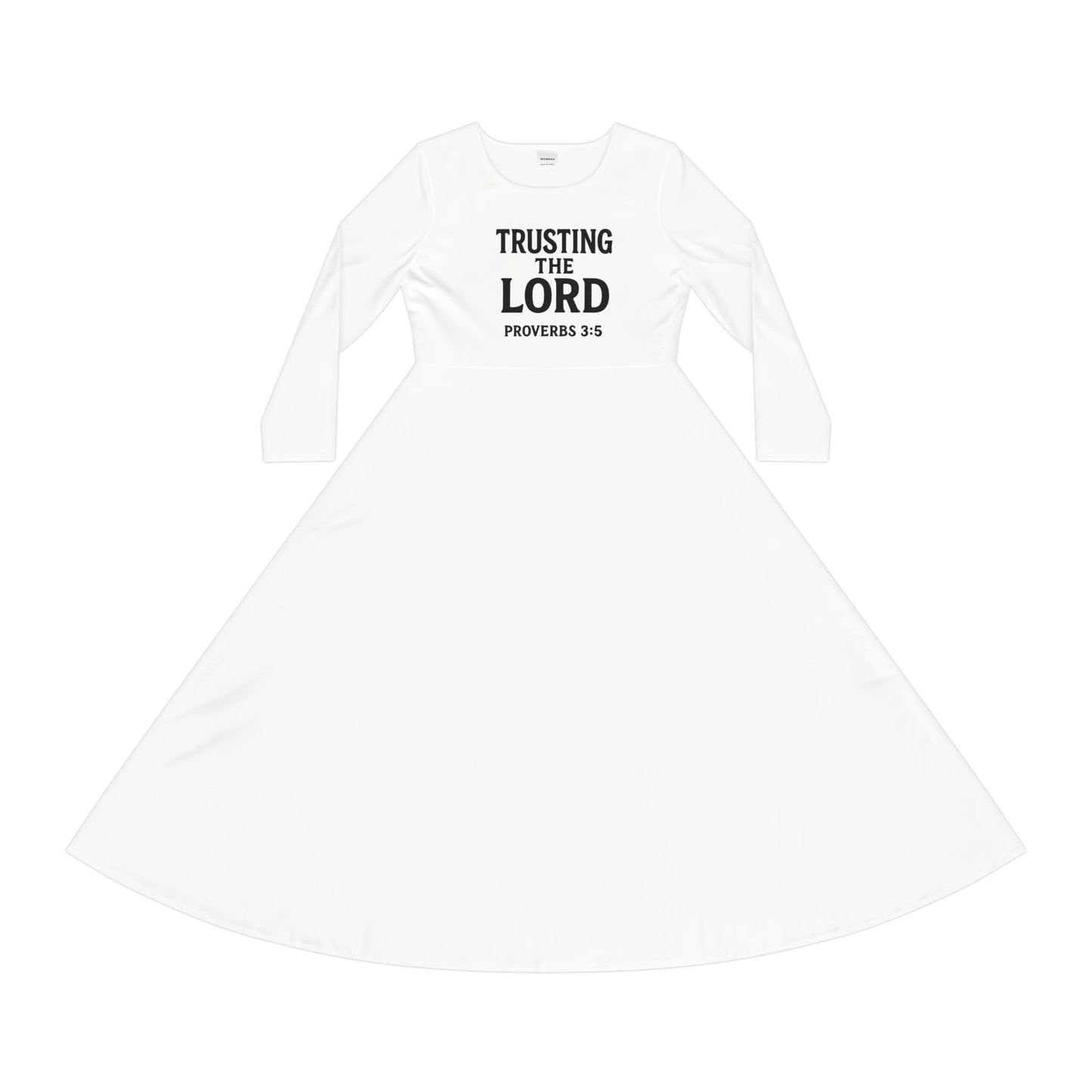 Trusting the Lord Dance Dress - Women's Long Sleeve Dress for Events, Parties, Worship, Dance Recitals, Church Gatherings