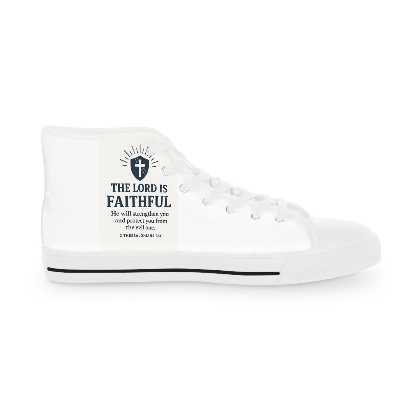 Faithful High Top Sneakers, Casual Women's Footwear, Christian Gift Shoes, Stylish Street Sneakers, Unique Religious Sneakers