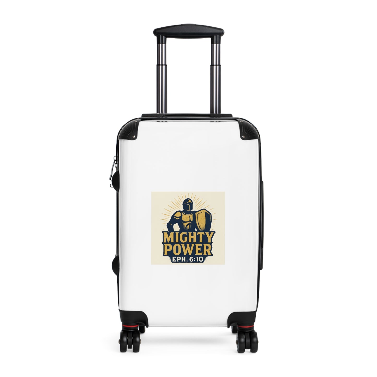 Mighty Power Suitcase - Inspirational Travel Luggage, Ephesians 6:10 Bag, Unique Carry-On, Motivational Gift, Christian Travel Gear