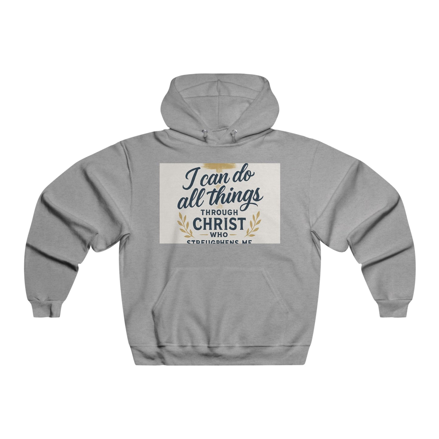 Inspirational Men's Hooded Sweatshirt, Motivational Gift, Faith-Based Apparel, Christian Hoodie, Everyday Comfort