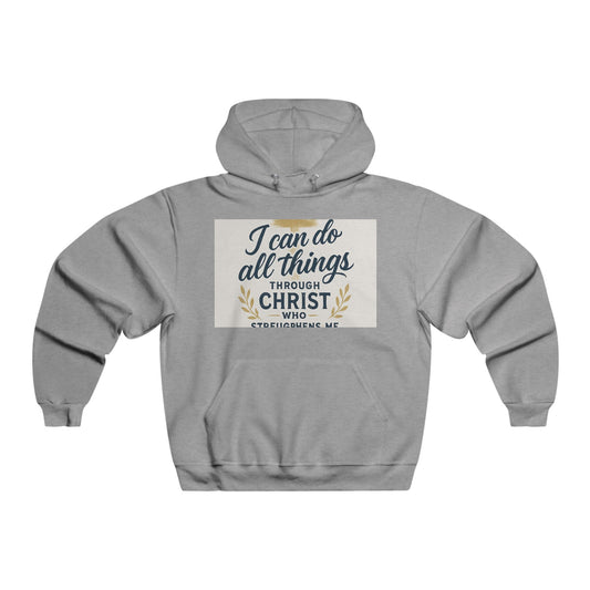 Inspirational Men's Hooded Sweatshirt, Motivational Gift, Faith-Based Apparel, Christian Hoodie, Everyday Comfort