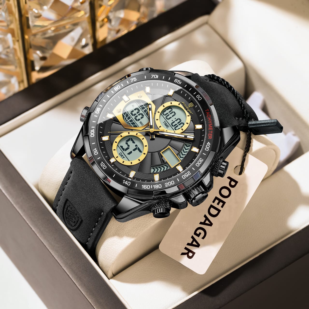 ♨️🔥 NEW IN 🔥♨️  🔥POEDAGAR DUAL TIME  GENTS WATCH  E108🔥