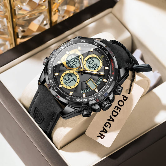 ♨️🔥 NEW IN 🔥♨️  🔥POEDAGAR DUAL TIME  GENTS WATCH  E108🔥