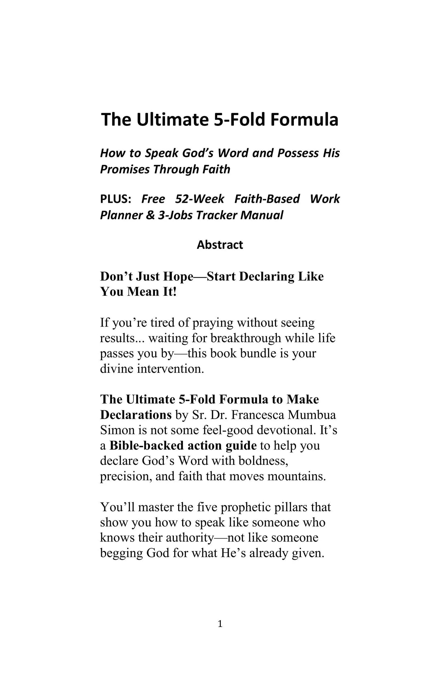 Free 5-Fold Formula PDF – Speak God’s Word & Possess His Promises