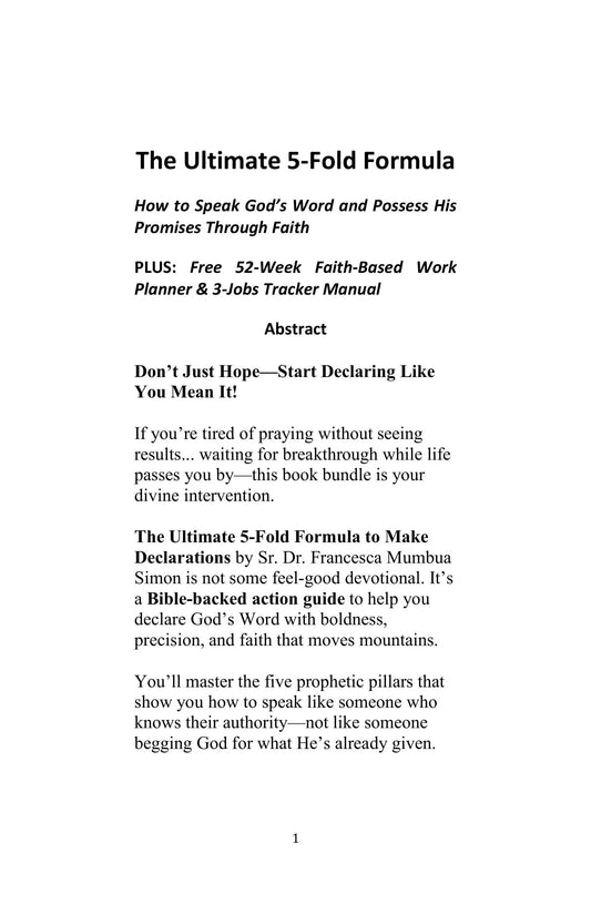 Free 5-Fold Formula PDF – Speak God’s Word & Possess His Promises